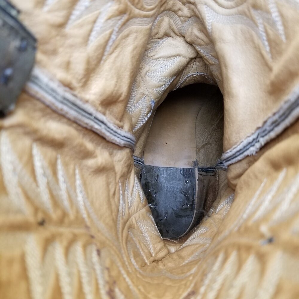 ✅ Mens 11.5 VTG Abilene Pointed Toe Western Cowboy Boots Gray Leather USA **READ - Picture 13 of 13